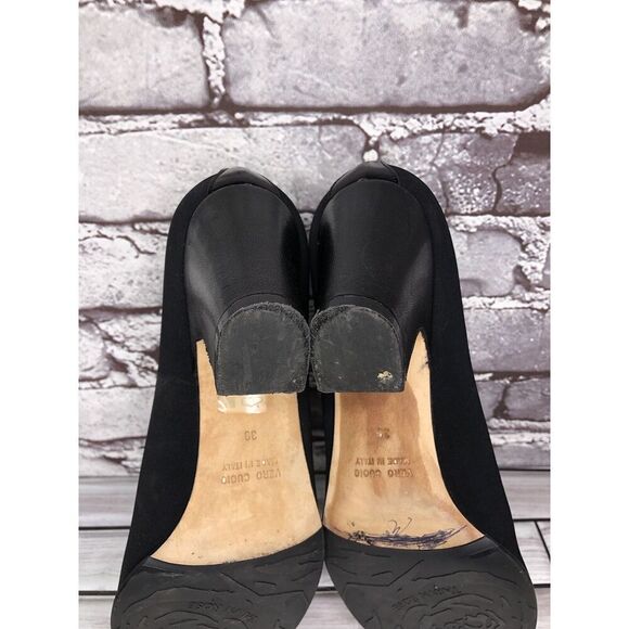 Taryn Rose Black Textile Leather Trim Closed High Heels Women’s Sz 39EU/8.5M US - Picture 15 of 16